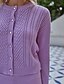 cheap Sweaters &amp; Cardigans-Women&#039;s Sweater Coat Fall &amp; Winter Daily Work Regular Coat Regular Fit Basic Sophisticated Jacket Long Sleeve Solid Colored Purple