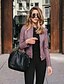 preiswerte Damen Jacken-Damen Kunstlederjacke Mantel Mantel Polyester Violett Marineblau Weinrot S M L XL 2XL 3XL