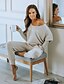 cheap Jumpsuits &amp; Rompers-Women&#039;s Solid Colored Home Two Piece Set T shirt Pant Loungewear Jogger Pants Basic Tops
