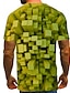 billige T-skjorter og singleter til herrer-Herre Skjorte T skjorte T-skjorter Grafisk Rom Crew-hals Svart Rød Blå Gull Grønn 3D-utskrift Store størrelser Daglig Helg Kortermet Trykt mønster Klær overdrevet Land Morsom