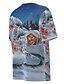 cheap Christmas Tees-Men&#039;s T shirt 3D Print Graphic 3D Print Short Sleeve  Tops Round Neck Blue