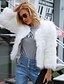 cheap Furs &amp; Leathers-Women&#039;s Solid Colored Oversized Basic Fall &amp; Winter Faux Fur Coat Short Daily Long Sleeve Faux Fur Coat Tops White