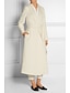 cheap Coats &amp; Trench Coats-Women&#039;s Coat Winter Daily Long Coat Slim Basic Jacket Long Sleeve Drawstring Solid Colored White