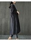 cheap Elegant Dresses-Women&#039;s A Line Dress Midi Dress Black Green Gray Long Sleeve Solid Color Patchwork Fall Winter Round Neck Elegant Casual Cotton 2021 M L XL XXL 3XL 4XL 5XL