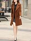 cheap Coats &amp; Trench Coats-Women&#039;s Overcoat Daily Fall Winter Long Coat Notch lapel collar Regular Fit Elegant &amp; Luxurious Jacket Long Sleeve Solid Colored Pocket Army Green Camel