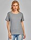 baratos T-shirts-Mulheres Camiseta Sólido Decote Redondo Básico Blusas 100% Algodão Branco Preto Roxo