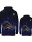 cheap New Arrivals-Christmas Hoodie &amp; Sweatshirt Dad and Son Graphic Optical Illusion Animal Print Blue Long Sleeve Active Matching Outfits