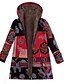 cheap Down&amp; Parkas-Women&#039;s Color Block Coat Long Daily Long Sleeve Polyester Coat Tops Red