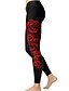 abordables Graphic Chic-Femme Sportif Confort Des sports Gymnastique Yoga Leggings Pantalon Fleur Cheville Imprimé Noir