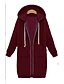 cheap Coats &amp; Trench Coats-women warm zipper open hoodies sweatshirt long coat jacket tops outwear pink