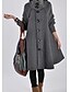 cheap Plus Size Outerwear-Women&#039;s Coat Fall &amp; Winter Daily Valentine&#039;s Day Long Coat Stand Collar Regular Fit Basic Jacket Long Sleeve Solid Colored Black Dark Gray Red