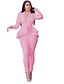 cheap Blazers-Women&#039;s Suit Vest Solid Colored Patchwork Work Long Sleeve Coat Fall Spring Work Buttoned Front Regular Jacket Light Pink / V Neck