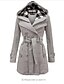 cheap Coats &amp; Trench Coats-Women&#039;s Coat Plaid Basic Fall &amp; Winter Long Coat Daily Long Sleeve Jacket Purple / Cotton
