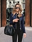 preiswerte Damen Jacken-Damen Kunstlederjacke Mantel Mantel Polyester Violett Marineblau Weinrot S M L XL 2XL 3XL