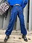 abordables Pants-Femme Pantalon cargo Pantalon Pantalon Poche Couleur Pleine Confort Toute la longueur Casual Coton basique Mince Noir Bleu Taille haute Micro-élastique