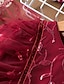 abordables Robes pour Filles-Robe Fille Enfants Petit Couleur Pleine Dentelle Dorée Rouge Mi-long Polyester Manches Longues Actif Robes