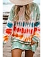 preiswerte Kapuzenpullis &amp; Sweatshirts-Womens Tie Dye Langarm Sweatshirt Kleid Rundhalsausschnitt lässig locker Kleid himmelblau xl