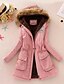cheap Coats &amp; Trench Coats-Women&#039;s Parka Daily Fall Winter Long Coat Slim Chic &amp; Modern Jacket Long Sleeve Solid Color Lace Light Pink Light Blue / Spring / Lined
