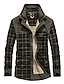 economico Best Sellers-Camicia da uomo foderata in sherpa a maniche lunghe, giacca in pile scozzese di flanella (piccola, verde scuro)