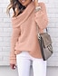 cheap Sweaters-Women&#039;s Knitted Solid Color Pullover Long Sleeve Sweater Cardigans One Shoulder Fall Winter Black Red Blushing Pink