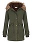 cheap Coats &amp; Trench Coats-Women&#039;s Parka Fall Winter Spring Daily Date Vacation Long Coat Tailored Fit Basic Casual Jacket Solid Color Black Army Green / Cotton