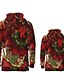 cheap New Arrivals-Dad and Son Christmas Hoodie &amp; Sweatshirt Graphic Optical Illusion Animal Print Red Long Sleeve Active Matching Outfits
