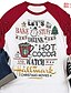 economico T-shirts-t-shirt da donna questo è il mio segno distintivo di film di Natale che guarda la maglietta moda casual manica lunga top rosso