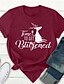 cheap Christmas Tops-Women&#039;s Christmas T shirt Graphic Graphic Prints Letter Print Round Neck Tops 100% Cotton Basic Christmas Basic Top Black Red Wine