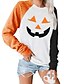 cheap HALLOWEEN-Women&#039;s Pullover Sweatshirt Graphic Pumpkin Letter Monograms Daily Casual Halloween Hoodies Sweatshirts  White Black Orange