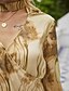 abordables Tops &amp; Blouses-Mujer Blusa Camisa Abstracto Tie-dye Manga Larga Cortado Estampado Escote en Pico Básico Sensual Tops Marrón