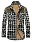 billige Best Sellers-mænds varme sherpa foret fleece plaid flannel skjortejakke (alle sherpa fleece foret)