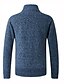 cheap Men&#039;s Sweaters &amp; Cardigans-Men&#039;s Cardigan Solid Color Braided Chunky Long Sleeve Regular Fit Sweater Cardigans Winter Stand Collar Blue Wine Light gray / Work