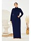 cheap Plus Size Dresses-Women&#039;s Sheath Dress Maxi long Dress Black Purple Yellow Wine Green Dusty Blue Royal Blue Gray Long Sleeve Solid Color Fall Casual 2021 XXL 3XL 4XL 5XL / Plus Size
