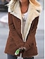 preiswerte Damenmäntel und Trenchcoats-Damen Mantel Lässig / Alltäglich Herbst Winter Standard Mantel Normale Passform Freizeit Jacken Volltonfarbe Sonstiges L Rostrot