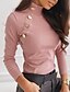cheap Sweaters-Women&#039;s Pullover Plain Solid Color Knitted Basic Long Sleeve Slim Sweater Cardigans Fall Winter Crew Neck Round Neck Blushing Pink Khaki