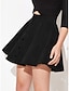 abordables Skirts-jupe courte évasée boutonnée en velours côtelé pour femme marron