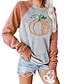 billige HALLOWEEN-Dame Pullover-sweatshirt Grafisk Græskar Bogstaver Monogrammer Daglig Afslappet Halloween Hættetrøjer Sweatshirts Hvid Sort Orange