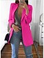 abordables Blazers Femme-Manteau à col rabattu à manches longues pour femmes de couleur unie pour dames costume d&#039;affaires cardigan veste costume blazer tops