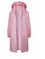 preiswerte Damenmäntel und Trenchcoats-Frauen warmen Reißverschluss offene Hoodies Sweatshirt lange Mantel Jacke Tops Outwear rosa