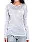 economico T-shirts-camicia olografica donna argento discoteca top t metallizzato lucido tee paillettes party l