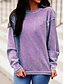 cheap T-Shirts-Women&#039;s T shirt Solid Colored Long Sleeve Patchwork Round Neck Tops Hawaiian Basic Top Blue Purple Blushing Pink