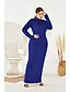 cheap Plus Size Dresses-Women&#039;s Sheath Dress Maxi long Dress Black Purple Yellow Wine Green Dusty Blue Royal Blue Gray Long Sleeve Solid Color Fall Casual 2021 XXL 3XL 4XL 5XL / Plus Size