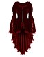 cheap Party Dresses-women vintage long sleeve waist back bandage lace flowy hem jacket dress tuxedo coat red