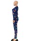 cheap Plus Size Jumpsuits-Women&#039;s Active Navy Blue Jumpsuit Abstract Print