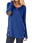 baratos Suéteres de Mulher-Mulheres Côr Sólida Vestido de Tricô Roupa Diária Moda Casual Diário Moletons Moletons Azul Claro Vermelho Vinho Azul