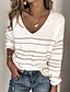 cheap Sweaters-Women&#039;s Pullover Solid Color Knitted Basic Long Sleeve Loose Sweater Cardigans Fall V Neck Blushing Pink Gray White