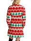 abordables Robes de Noël-Femme Robe courte courte Robe Évasée Jaune Rouge Manches Longues Vêtement Imprimer Imprimer Col en V L&#039;autume Noël Décontractée 2021 Standard S M L XL