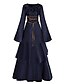 abordables Robes Soirée-femmes cosplay parti plissé col rond médiéval gothique robe de la renaissance blanc petit