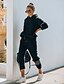 cheap Women&#039;s Jumpsuits-Women&#039;s Basic Striped Causal Daily Two Piece Set Hoodie Tracksuit Pant Loungewear Jogger Pants Drawstring Patchwork Tops