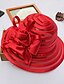 cheap Hats-Women&#039;s Party Party Wedding Street Party Hat Solid Color Flower Black White Hat Portable Sun Protection Breathable / Red / Fall / Winter / Spring / Summer